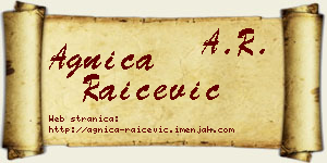 Agnica Raičević vizit kartica